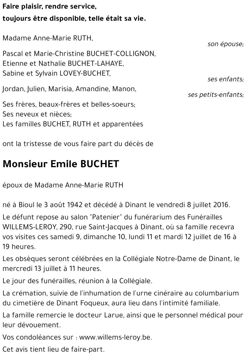 Emile BUCHET