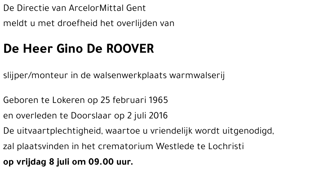 Gino De ROOVER