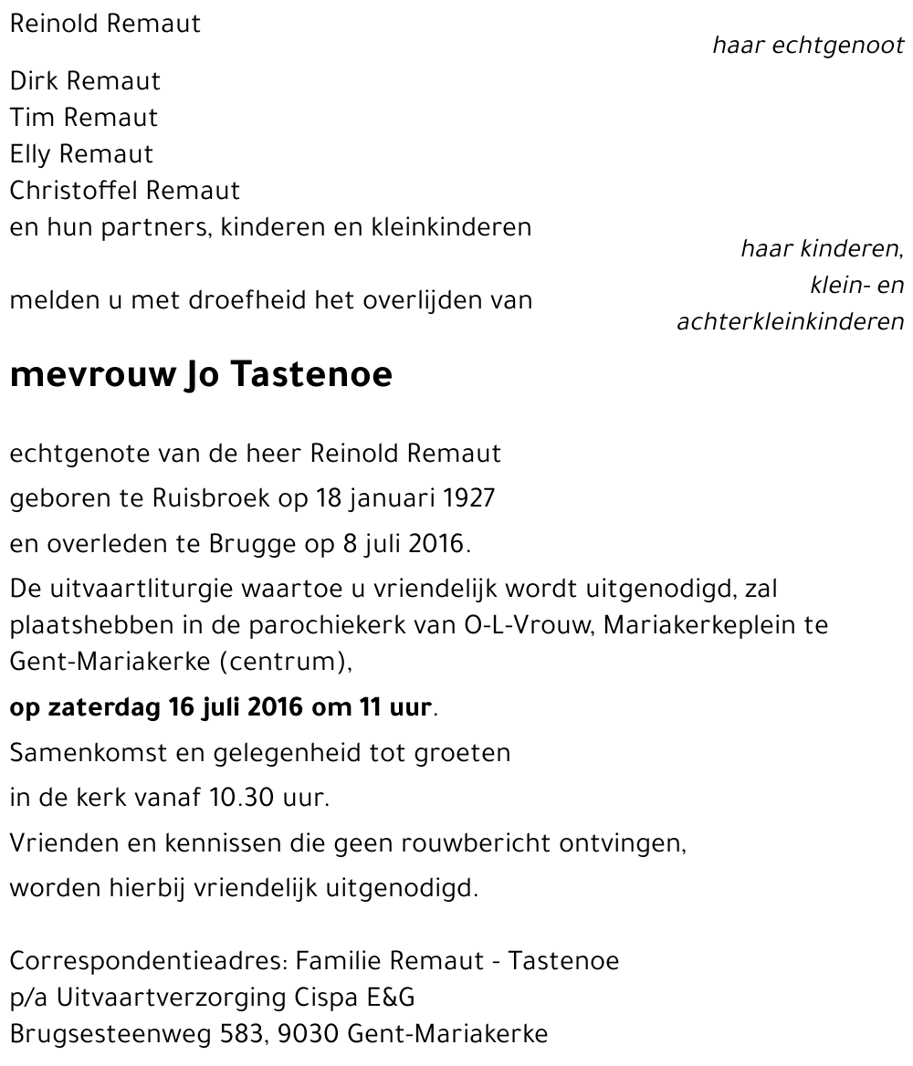 Joanna Tastenoe