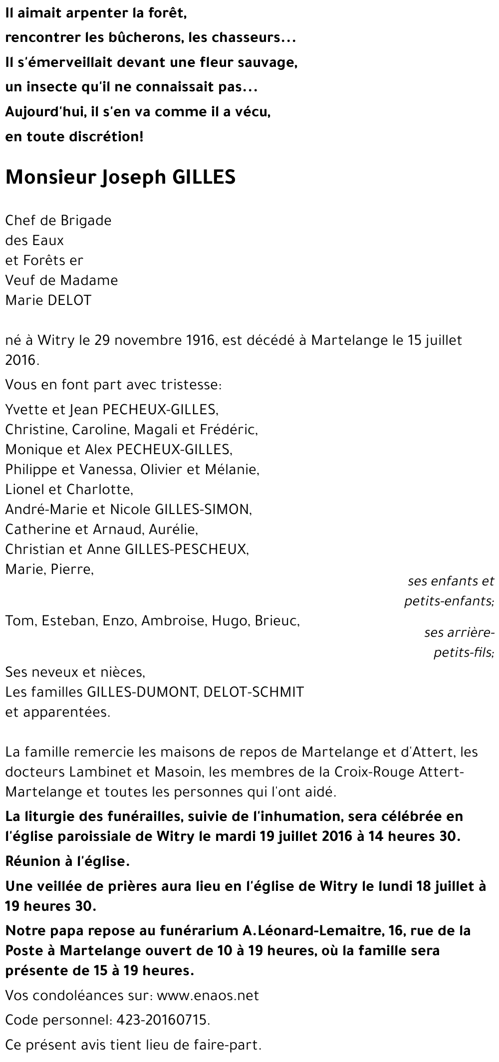 Joseph GILLES