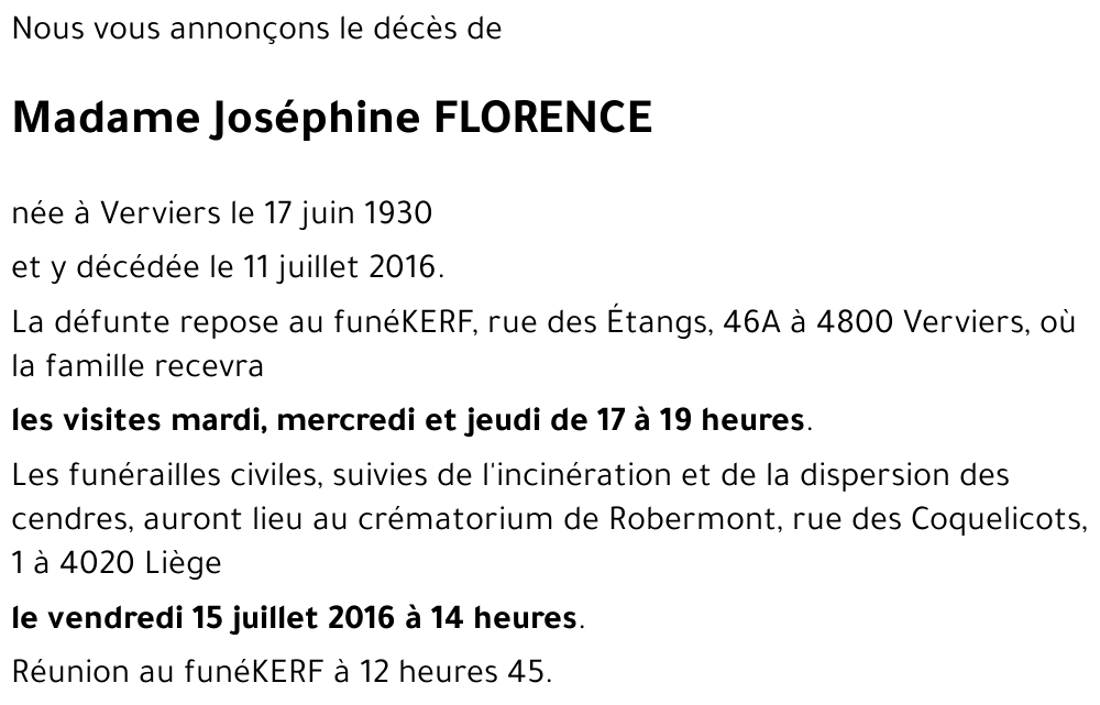 Joséphine FLORENCE