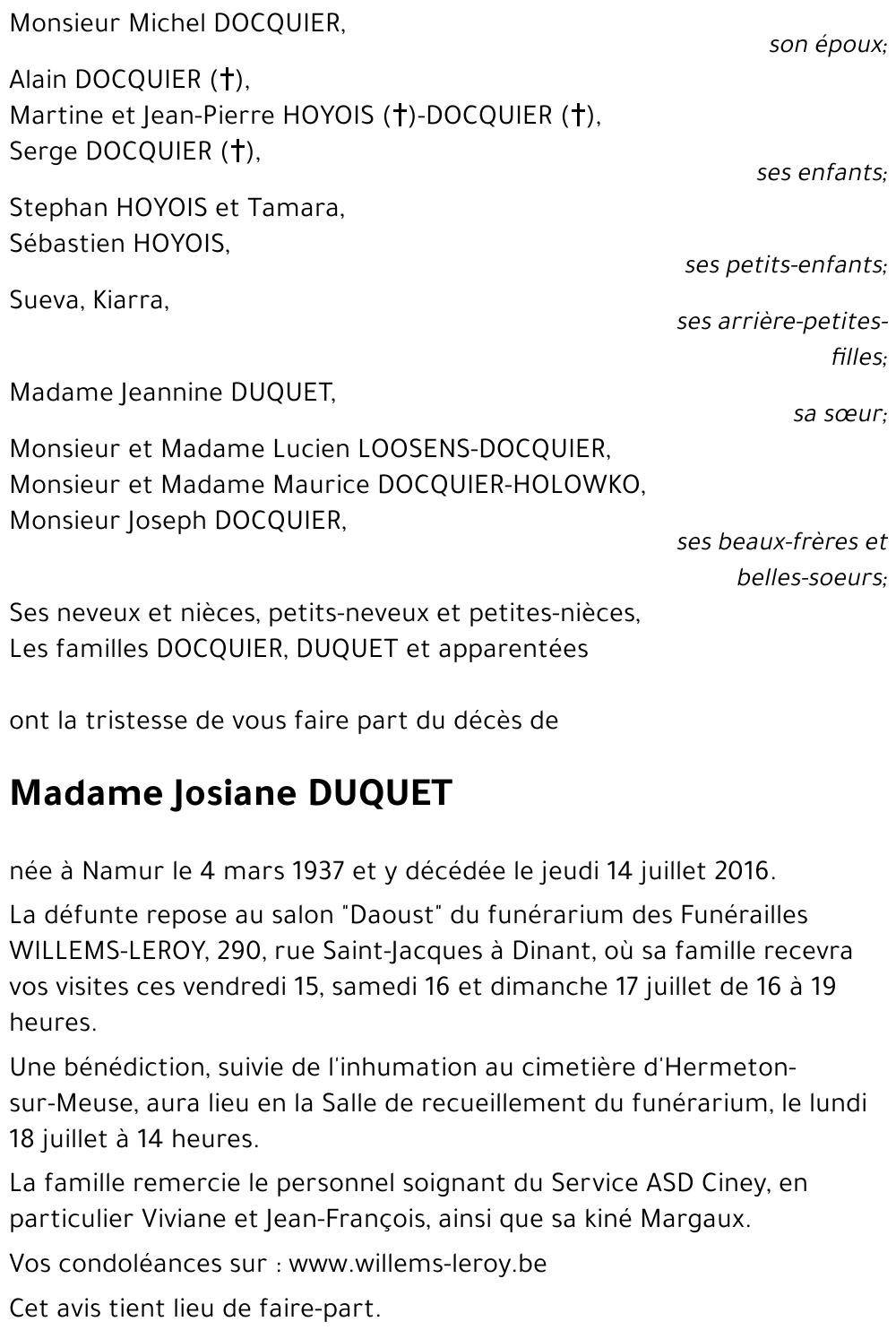 Josiane DUQUET