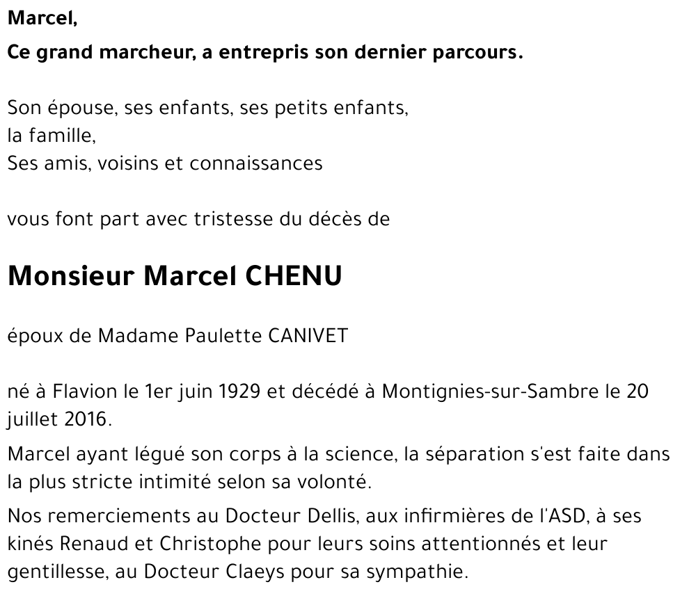Marcel CHENU