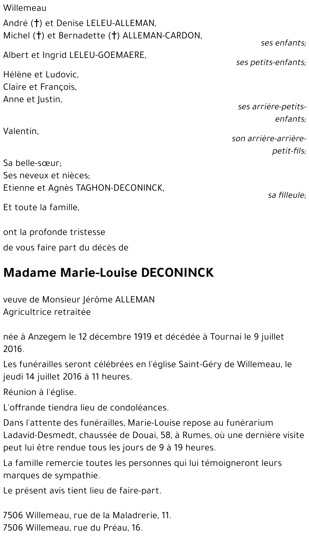 Marie-Louise DECONINCK