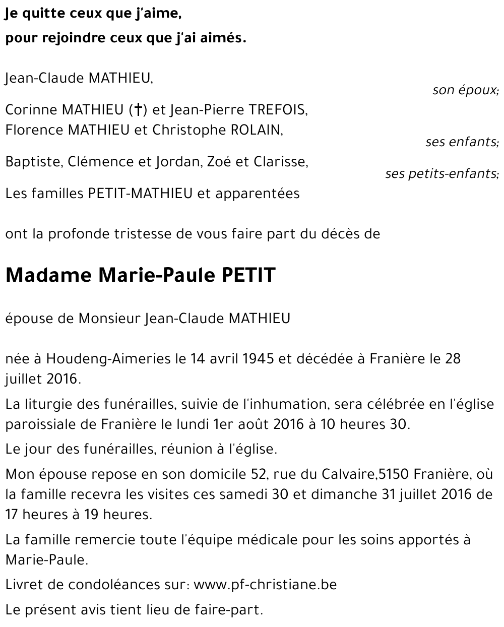 Marie-Paule PETIT