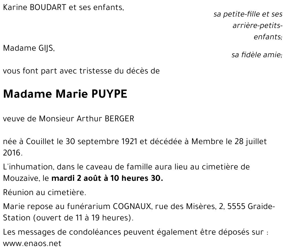 Marie PUYPE