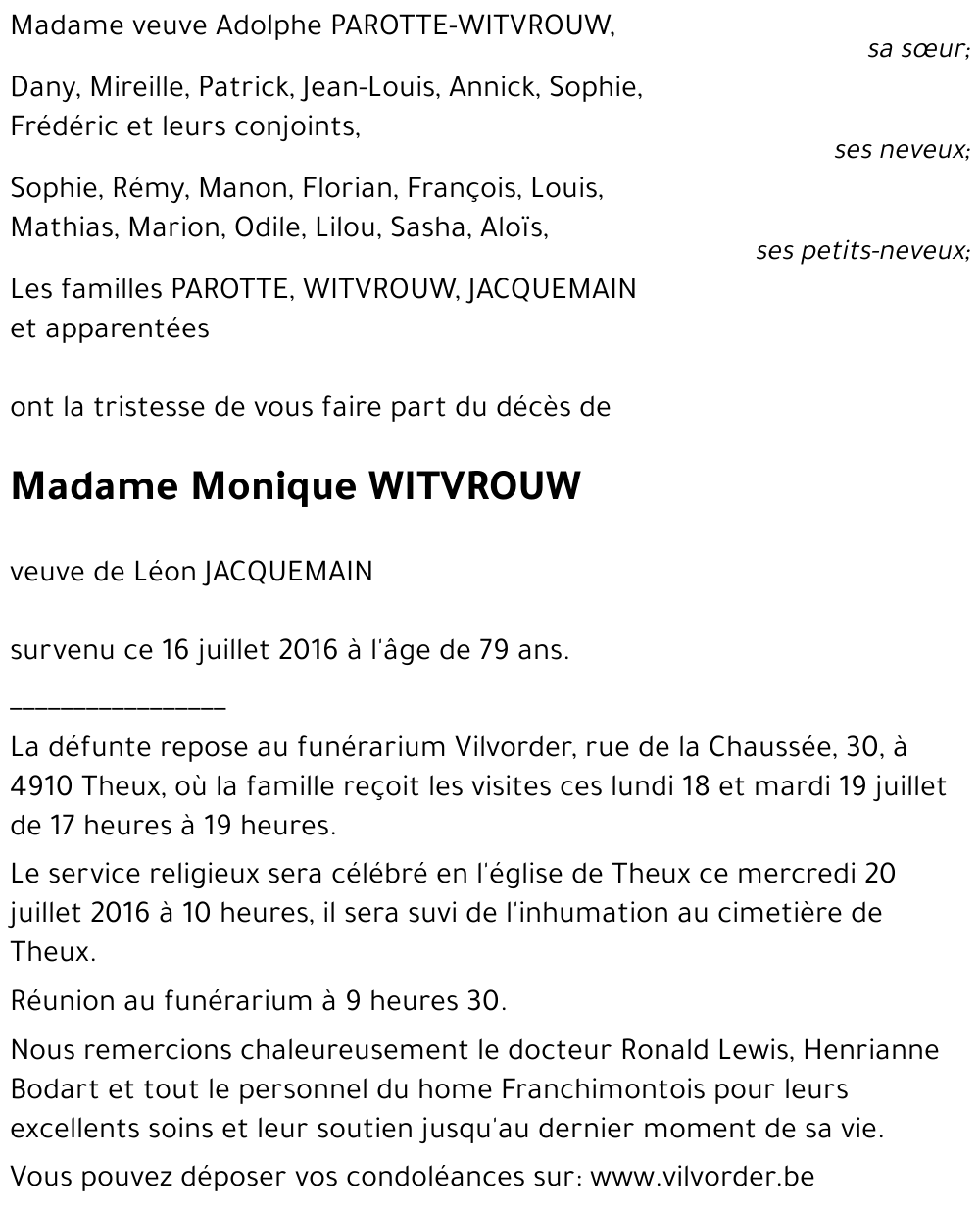Monique WITVROUW
