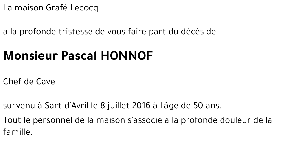 Pascal HONNOF