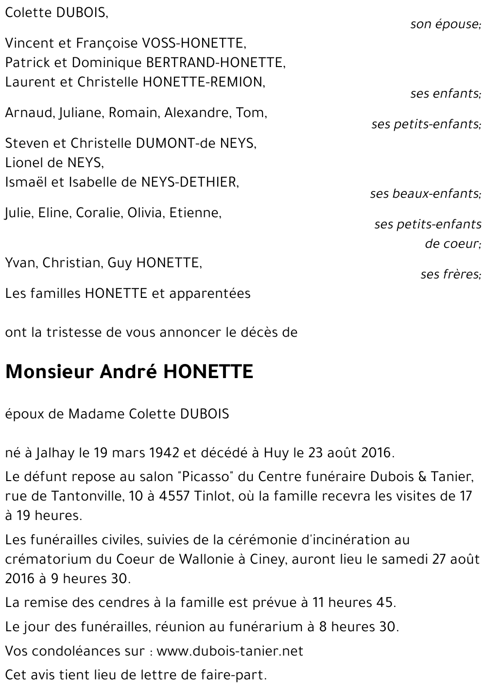 André HONETTE