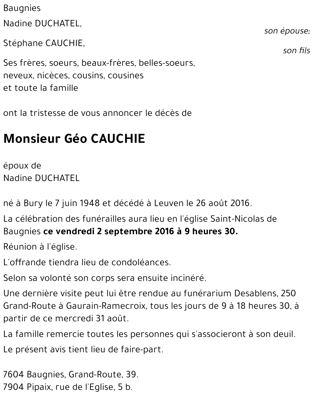 Géo CAUCHIE