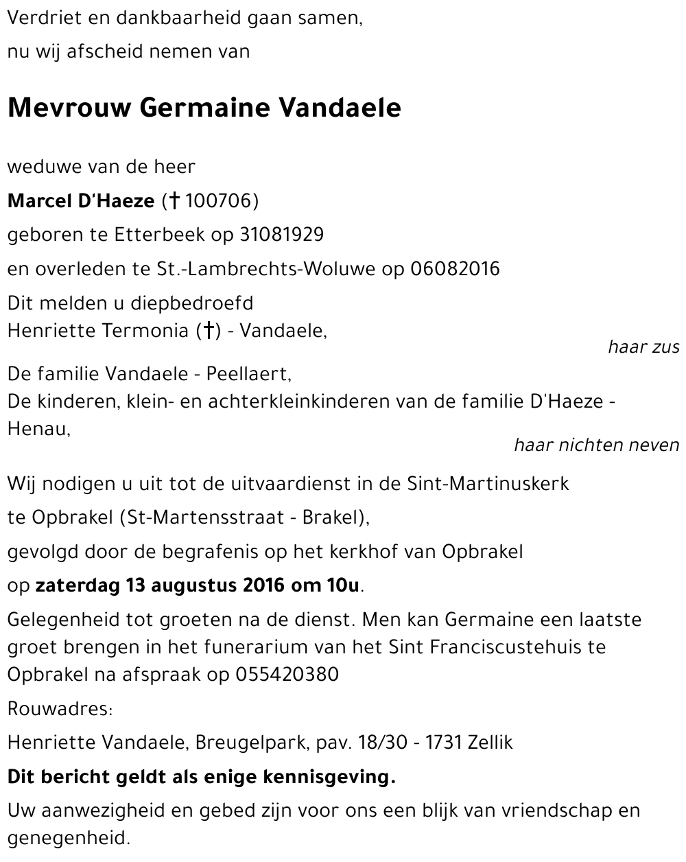 Germaine Vandaele