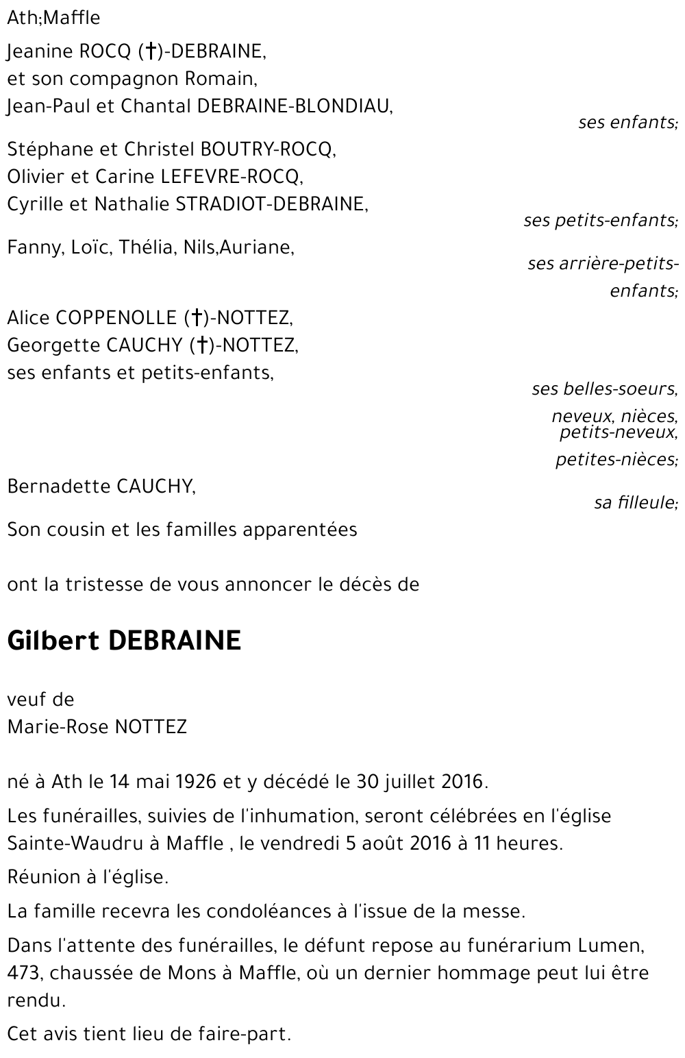 Gilbert DEBRAINE