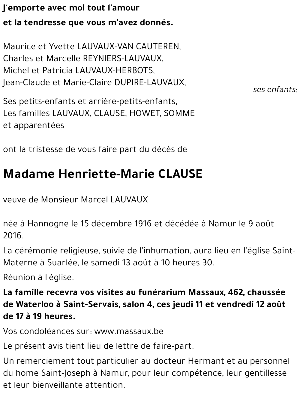 Henriette-Marie CLAUSE