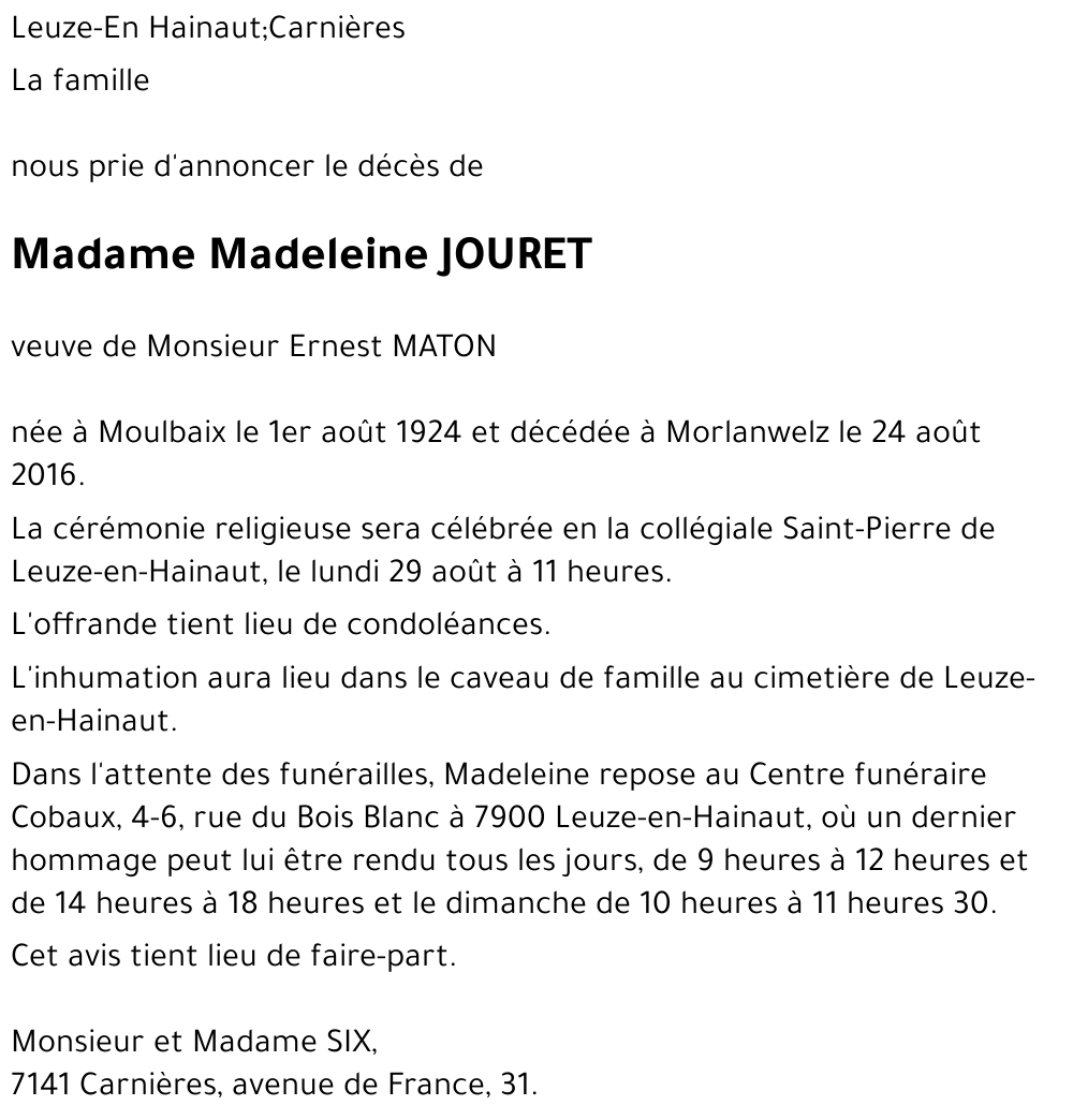 Madeleine Jouret