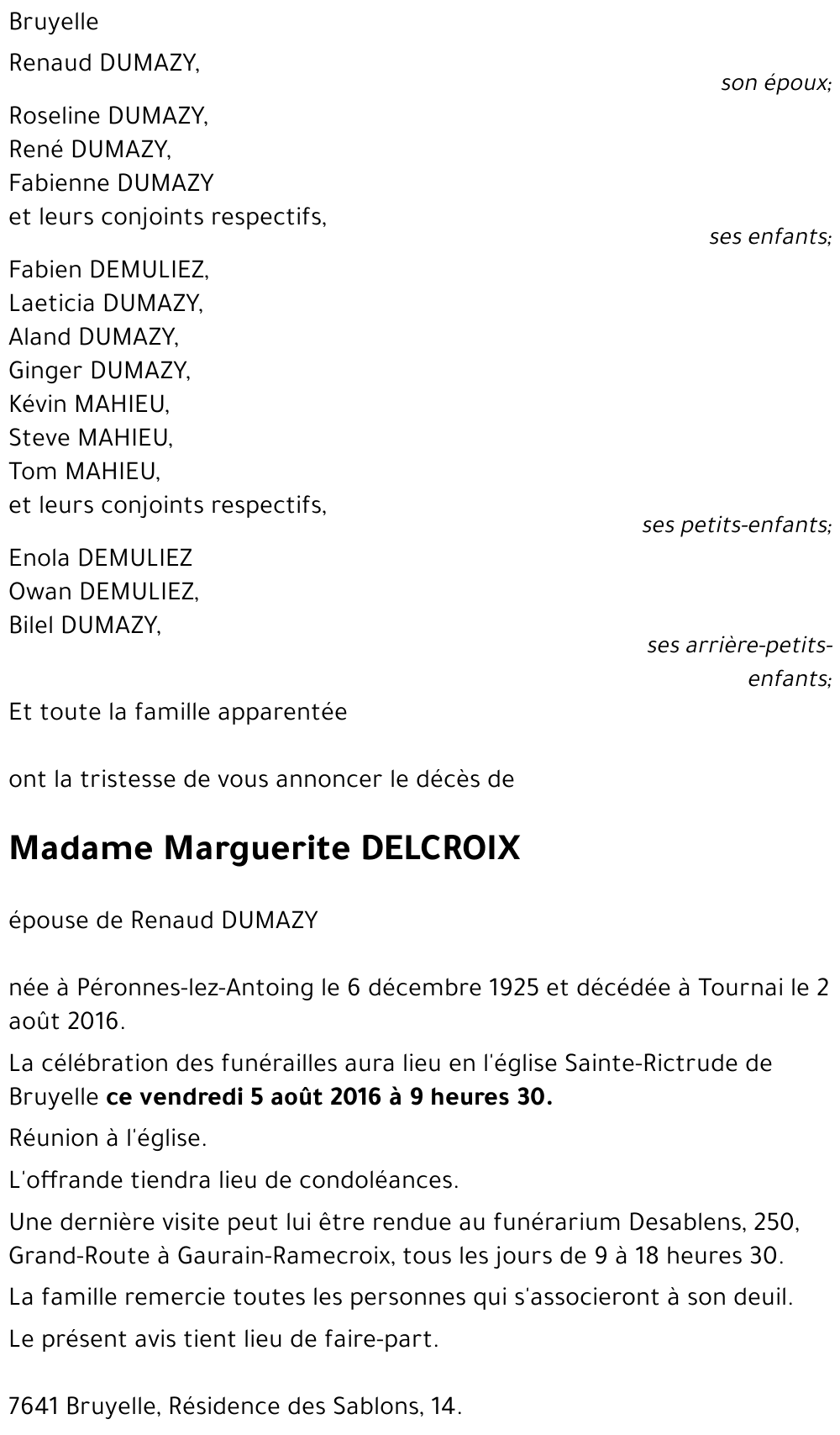 Marguerite DELCROIX