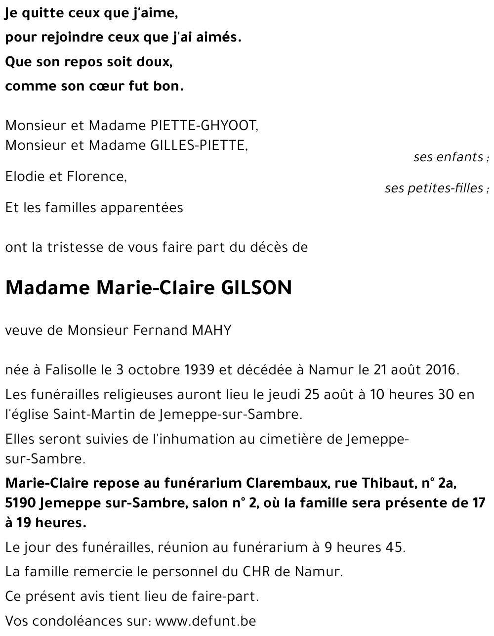 Marie-Claire GILSON