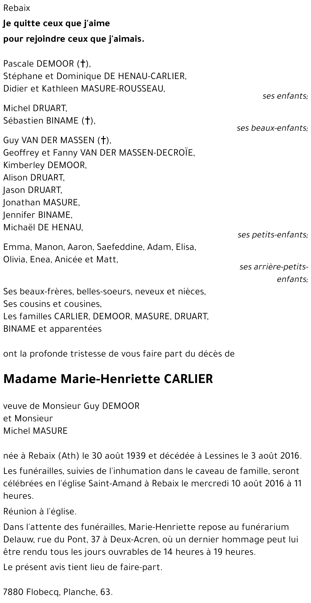 Marie-Henriette CARLIER