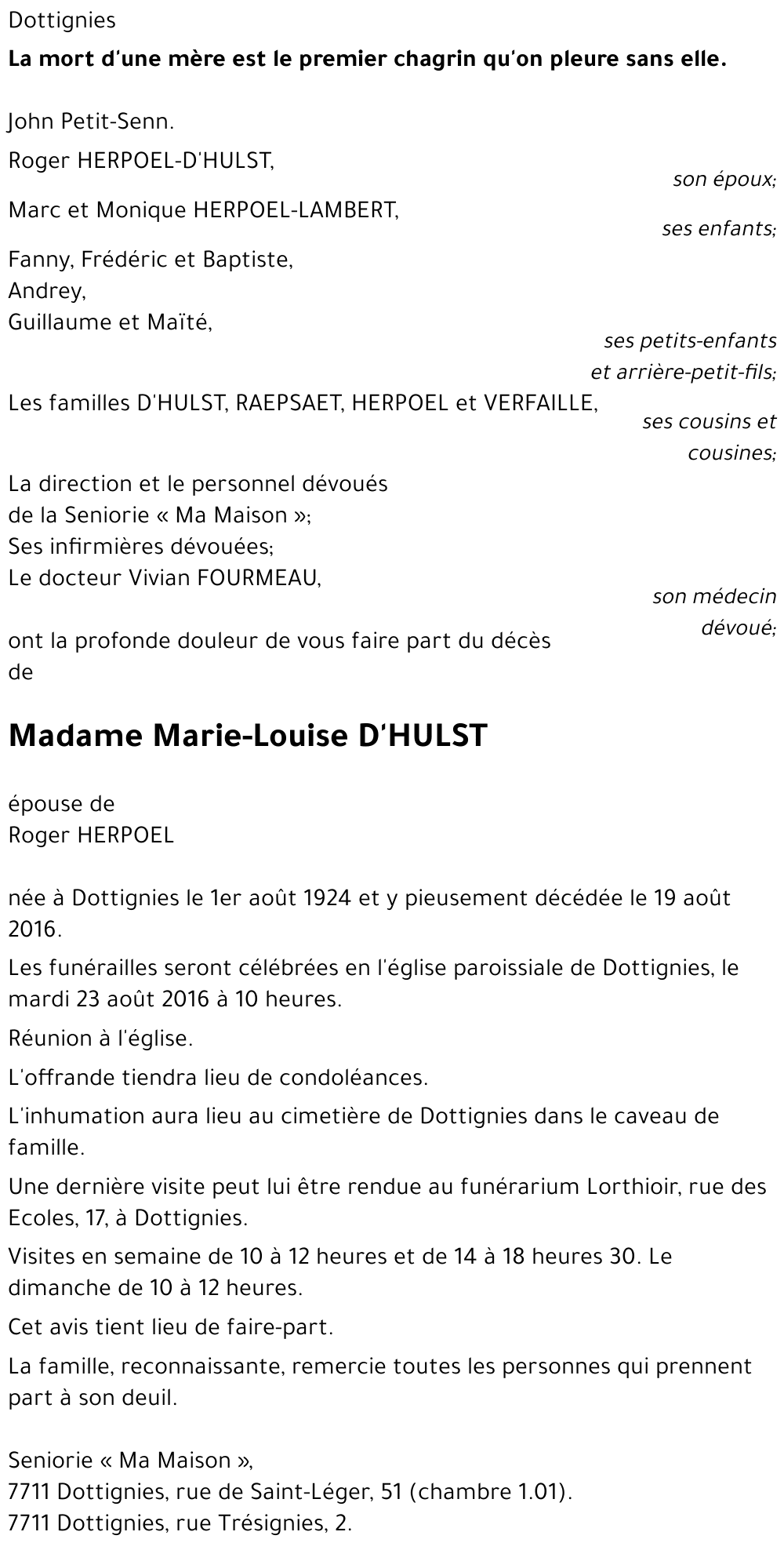 Marie-Louise D'HULST