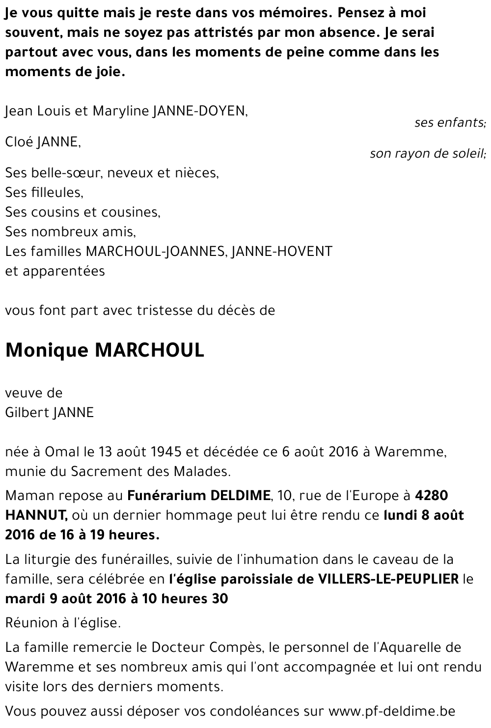 Monique MARCHOUL