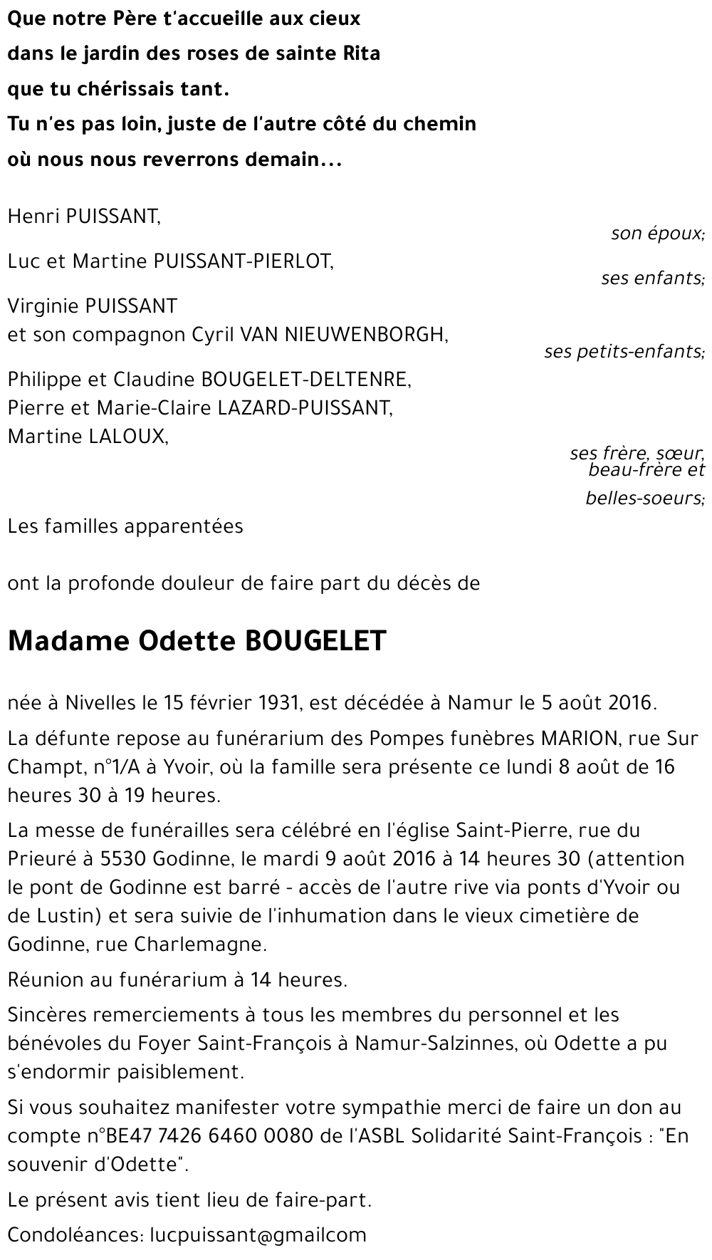 Odette BOUGELET