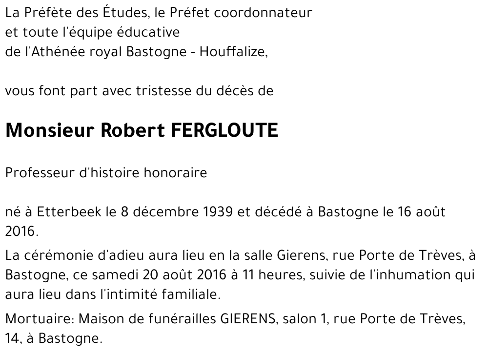 Robert FERGLOUTE