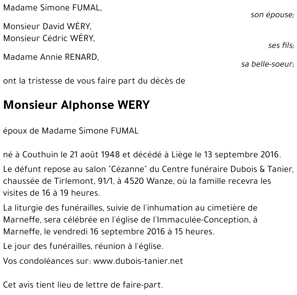 Alphonse WERY