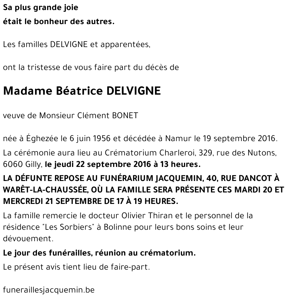 Béatrice DELVIGNE