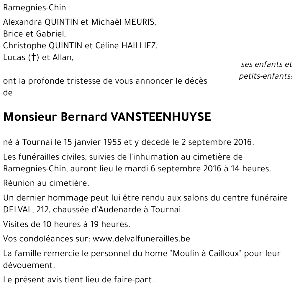 Bernard VANSTEENHUYSE