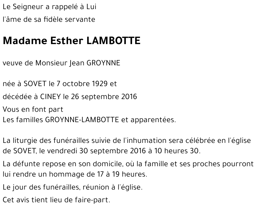 Esther LAMBOTTE