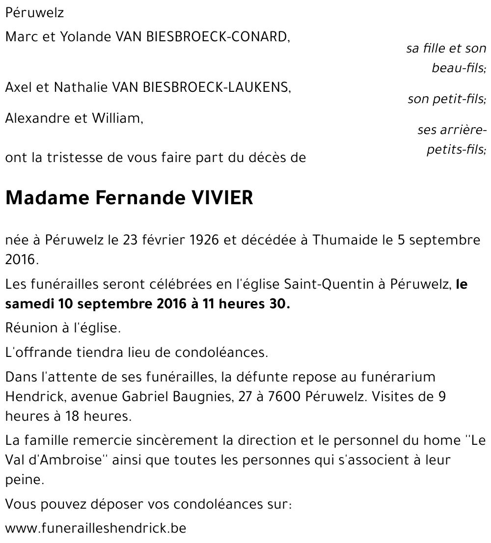 Fernande VIVIER