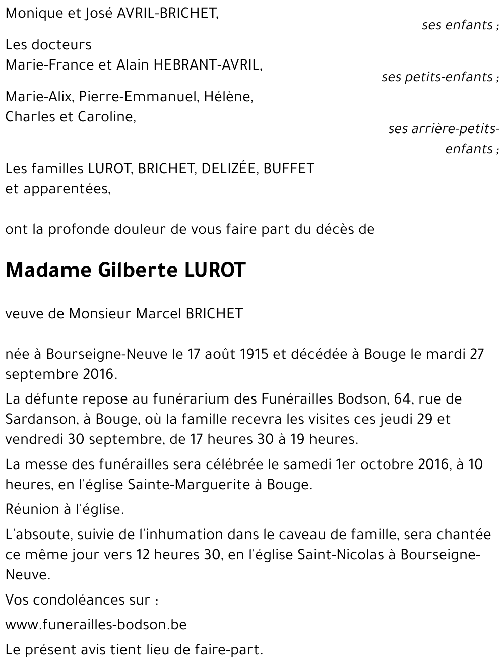 Gilberte LUROT