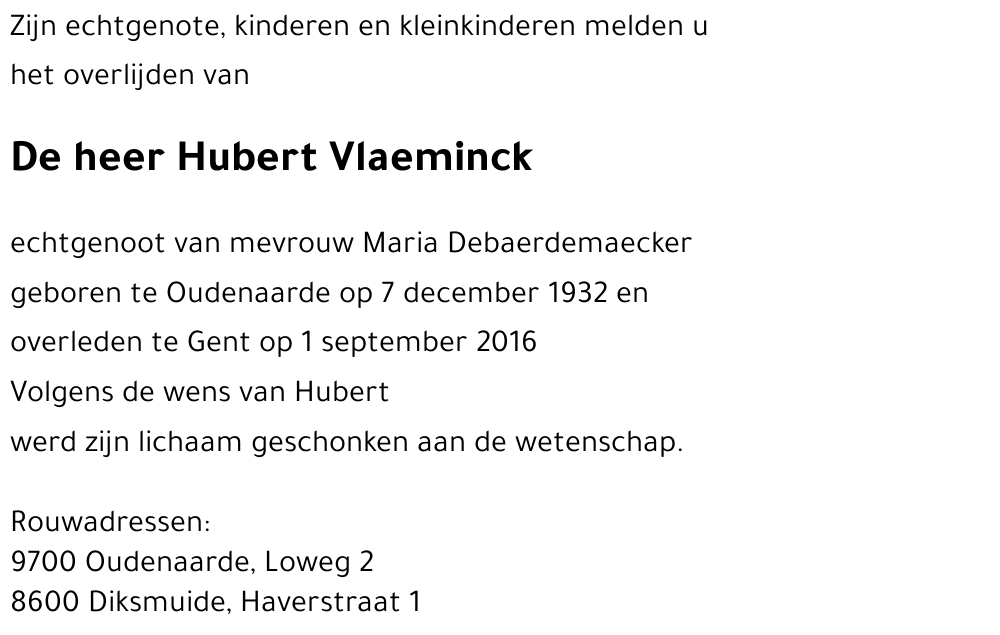 Hubert Vlaeminck