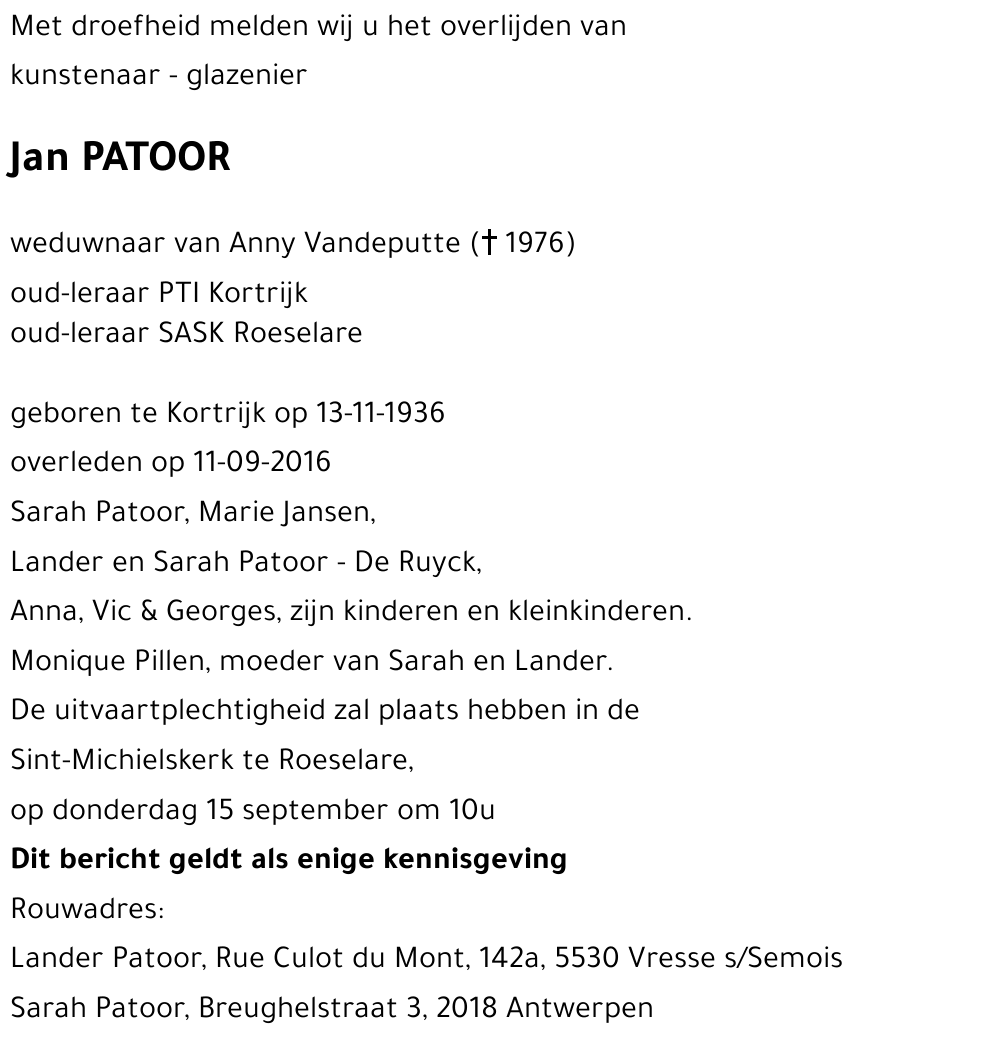 Jan PATOOR