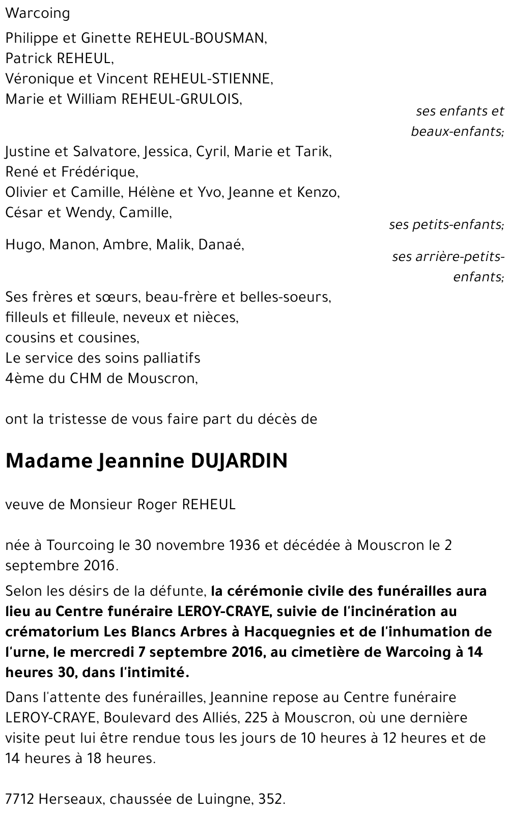 Jeannine DUJARDIN