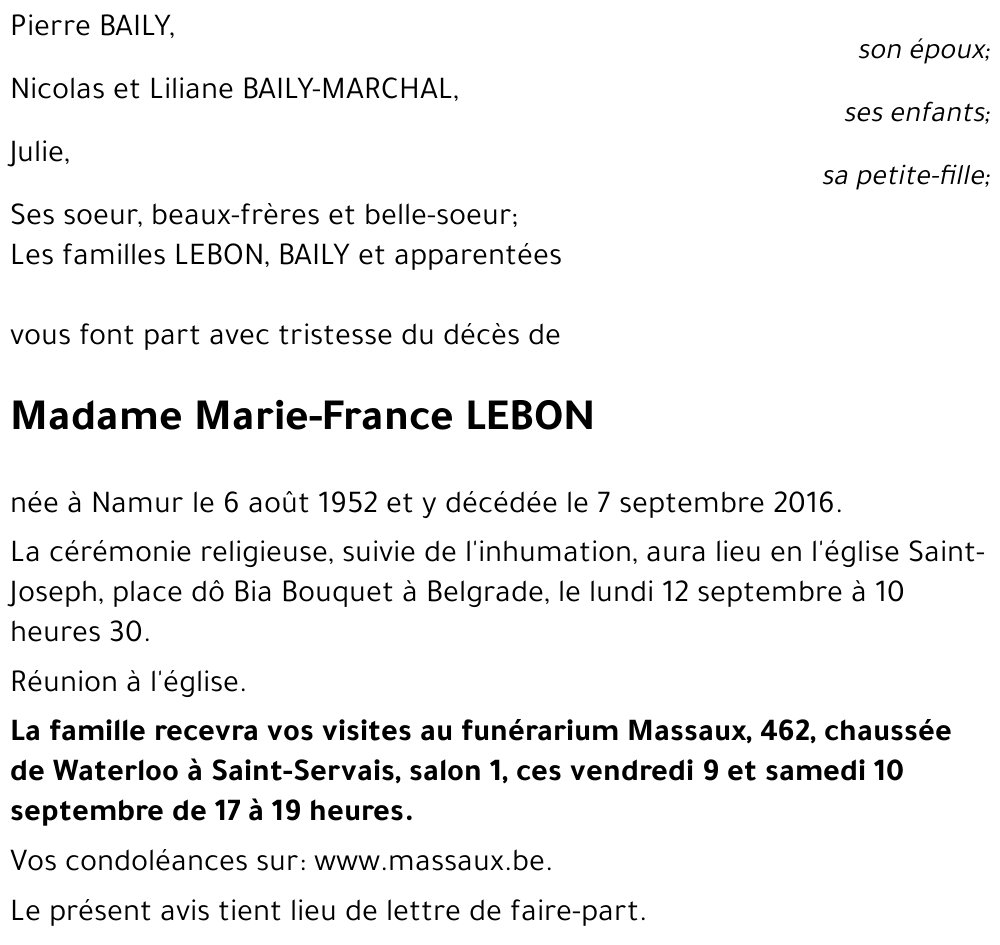 Marie-France LEBON