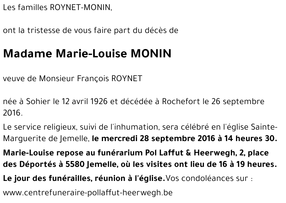 Marie-Louise MONIN