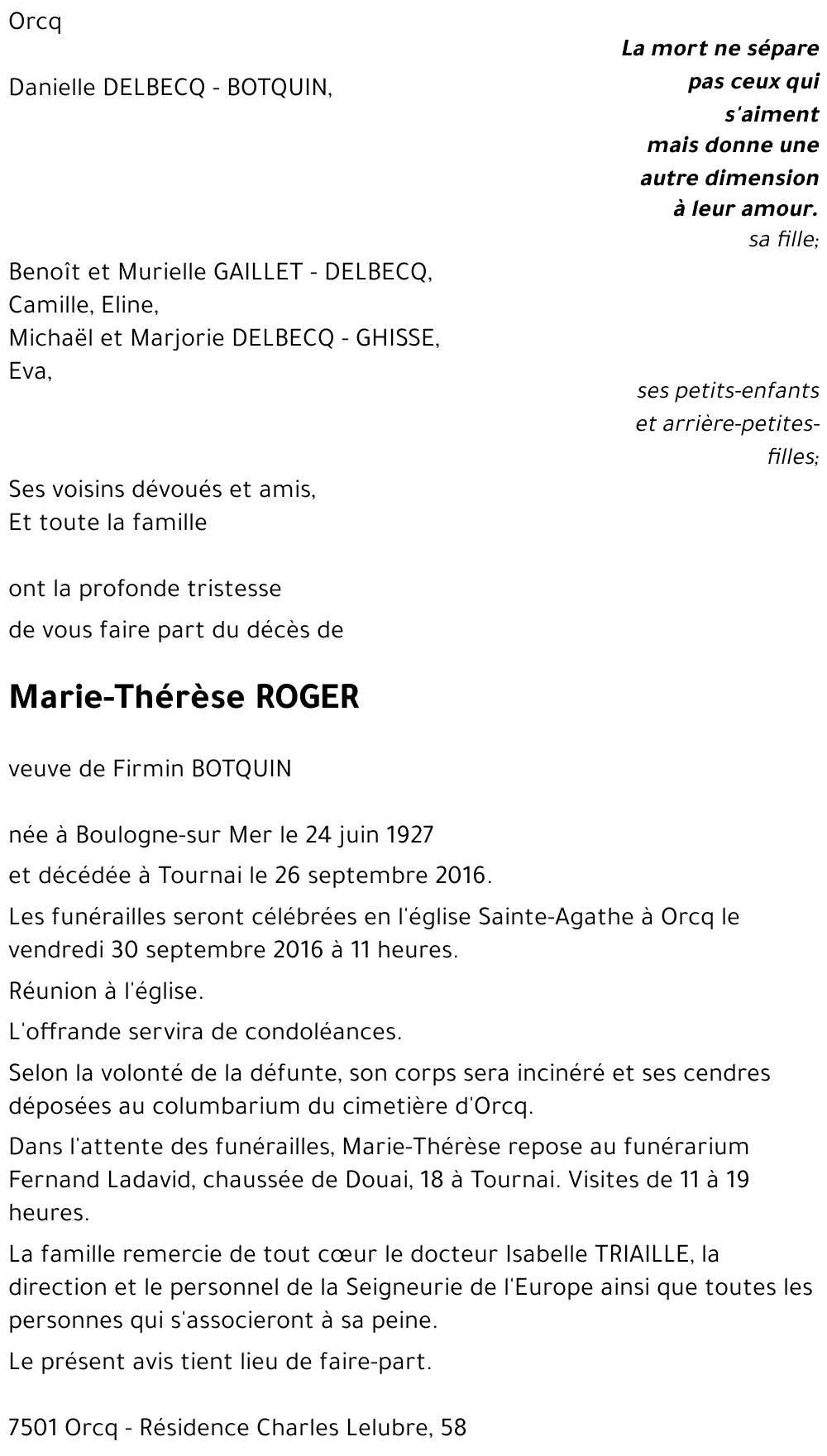 Marie-Thérèse ROGER