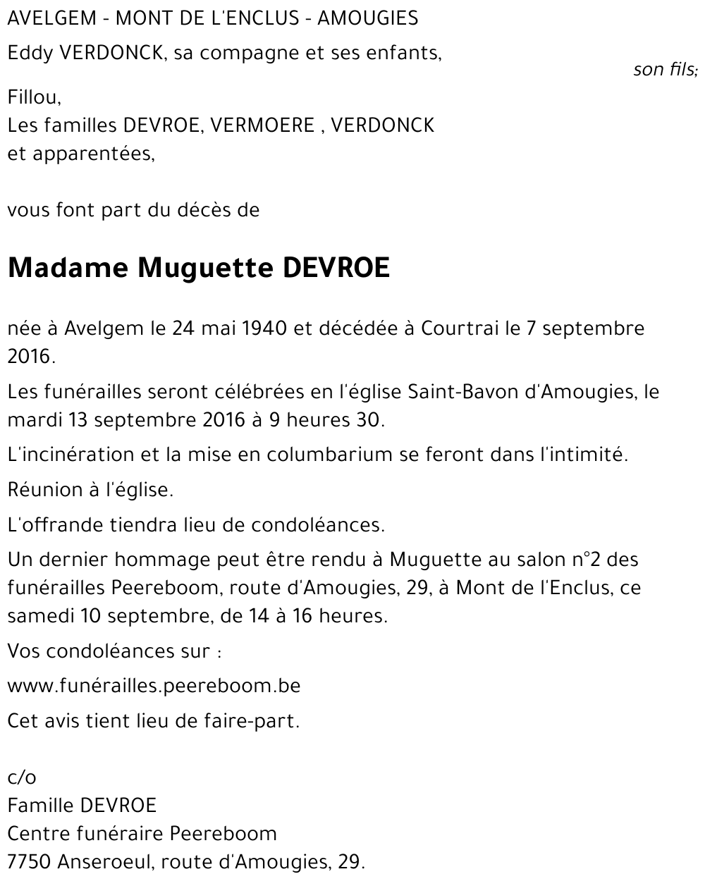 Muguette DEVROE