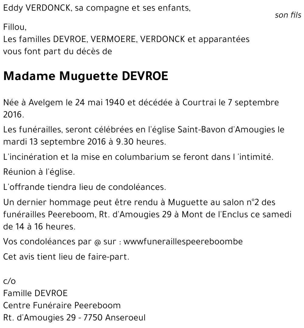 Muguette DEVROE