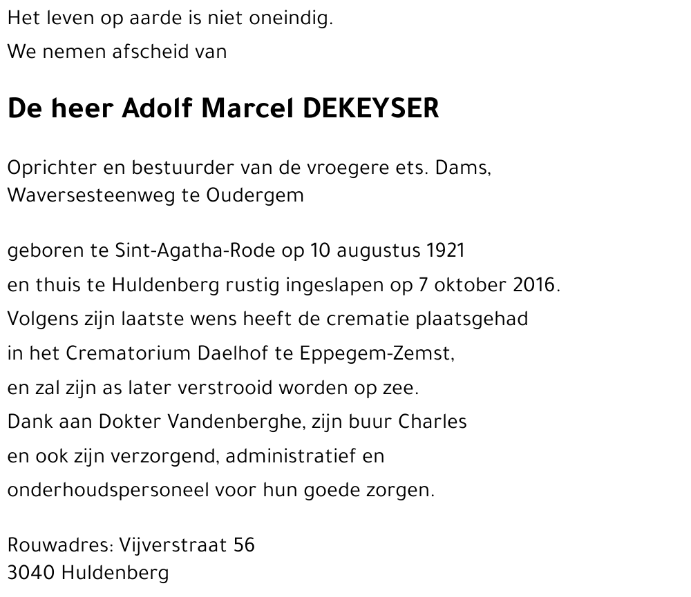 Adolf Marcel DEKEYSER