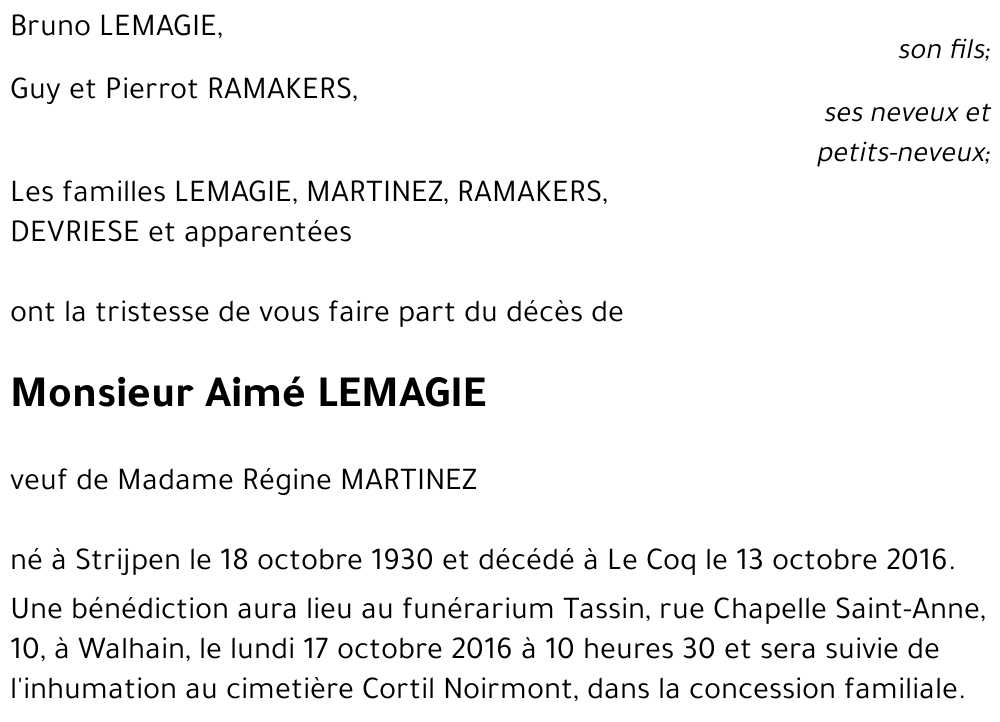 Aimé LEMAGIE