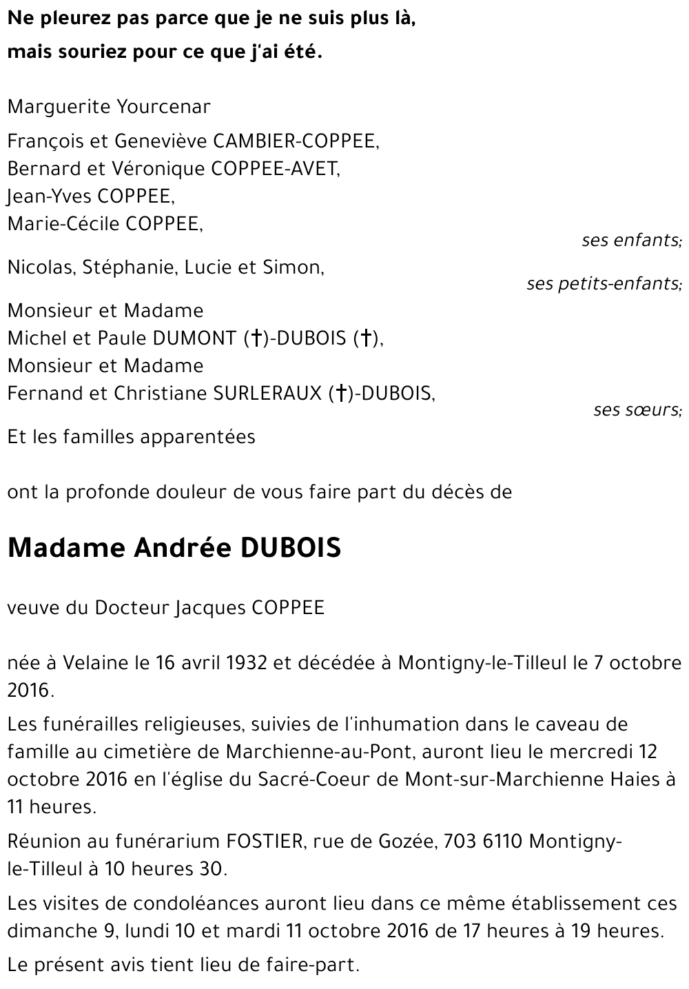 Andrée DUBOIS