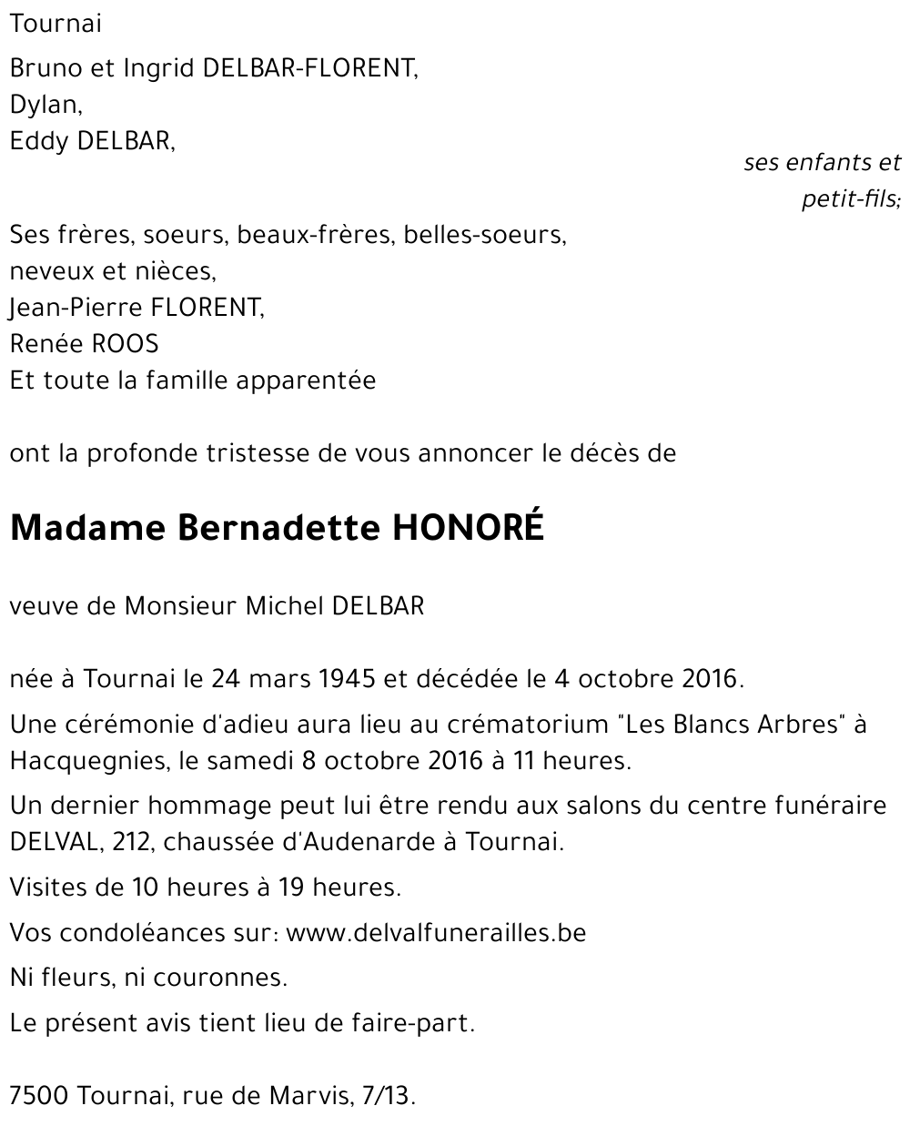 Bernadette HONORÉ