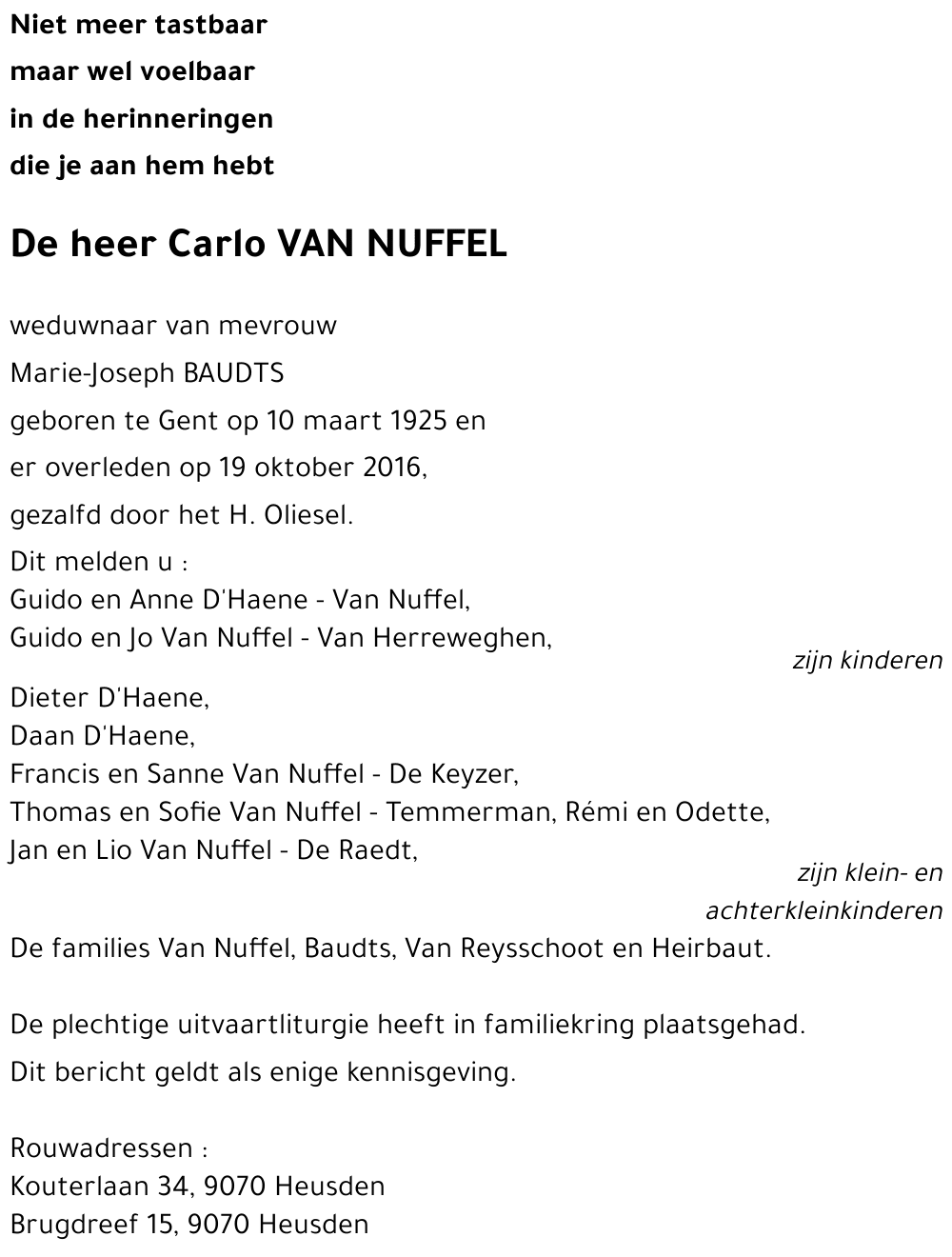 Carlo VAN NUFFEL