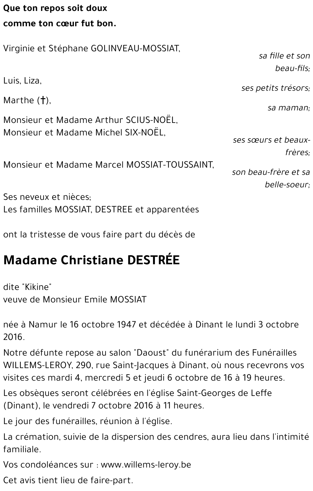 Christiane DESTRÉE