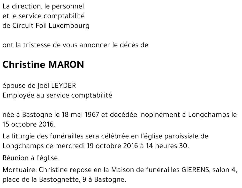 Christine MARON