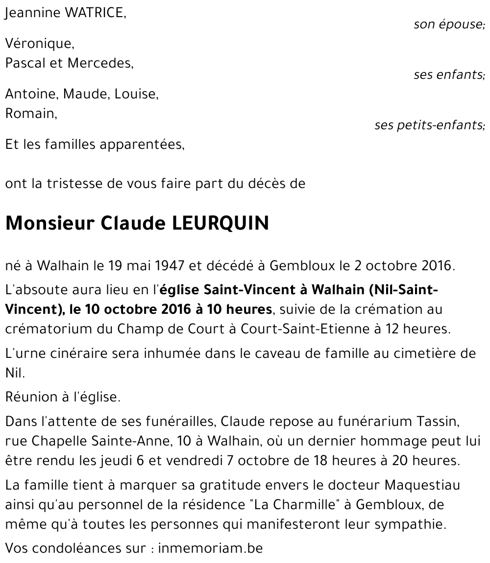 Claude LEURQUIN