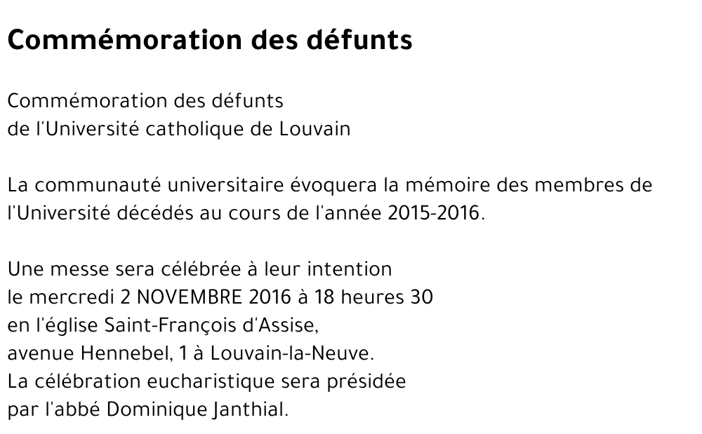 Commémoration des défunts