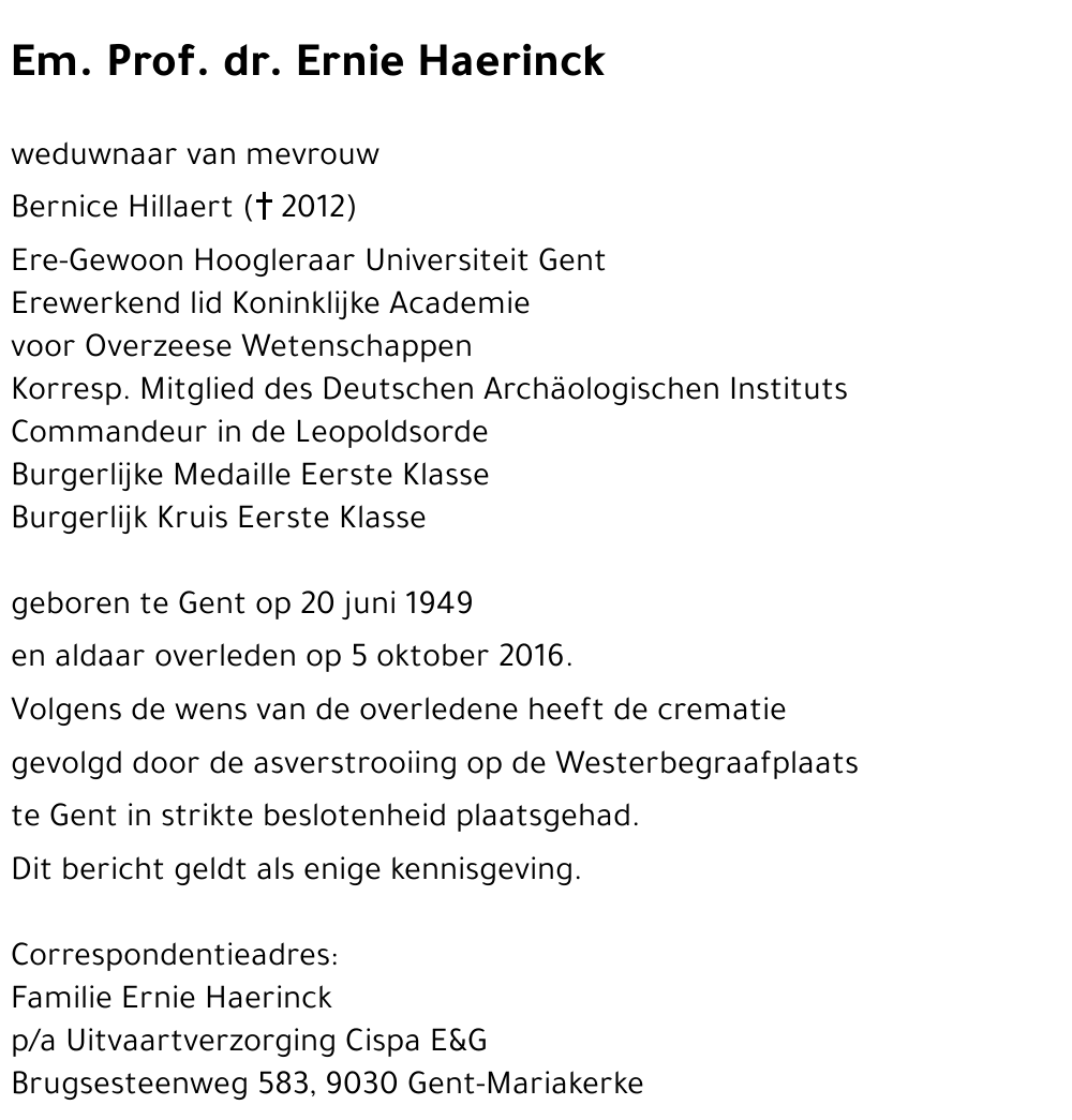 Ernie Haerinck