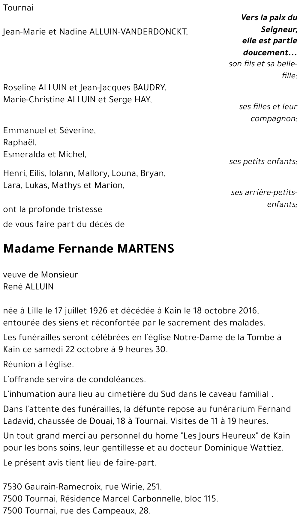 Fernande MARTENS